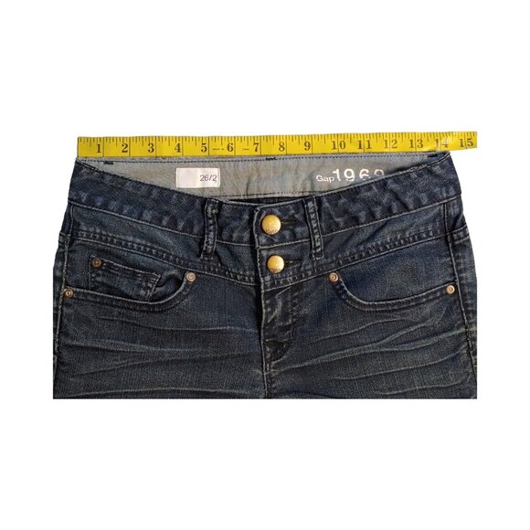 Gap 1969 Jeans Women's Size 26 Dark Wash Low Rise Stretch Skinny Denim Pants - Picture 10 of 11